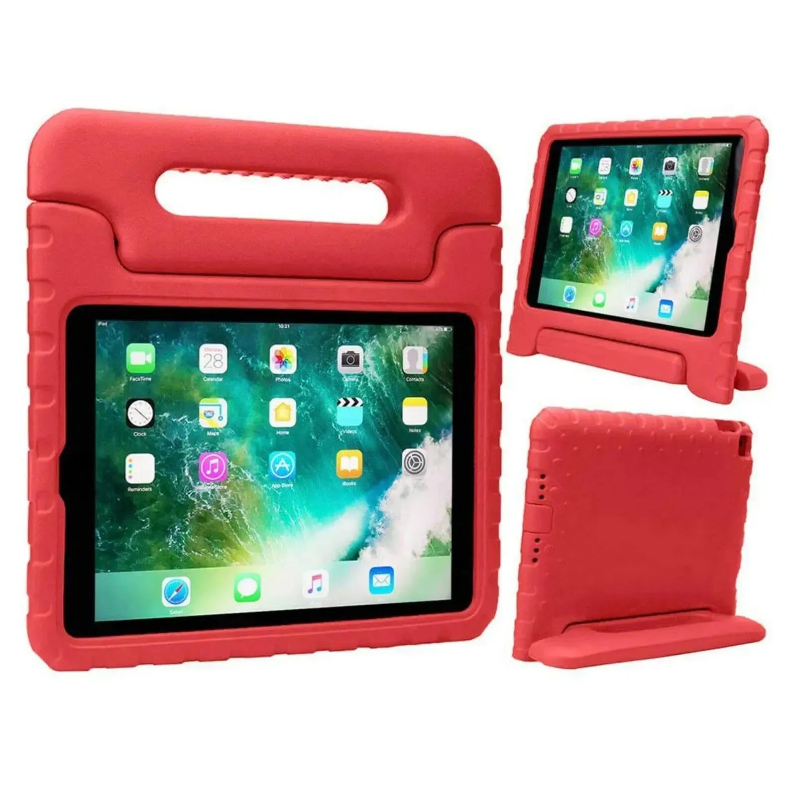 For Apple iPad 10.2" 2019 (7th Gen) Kids Case Shockproof Cover With Stand Red