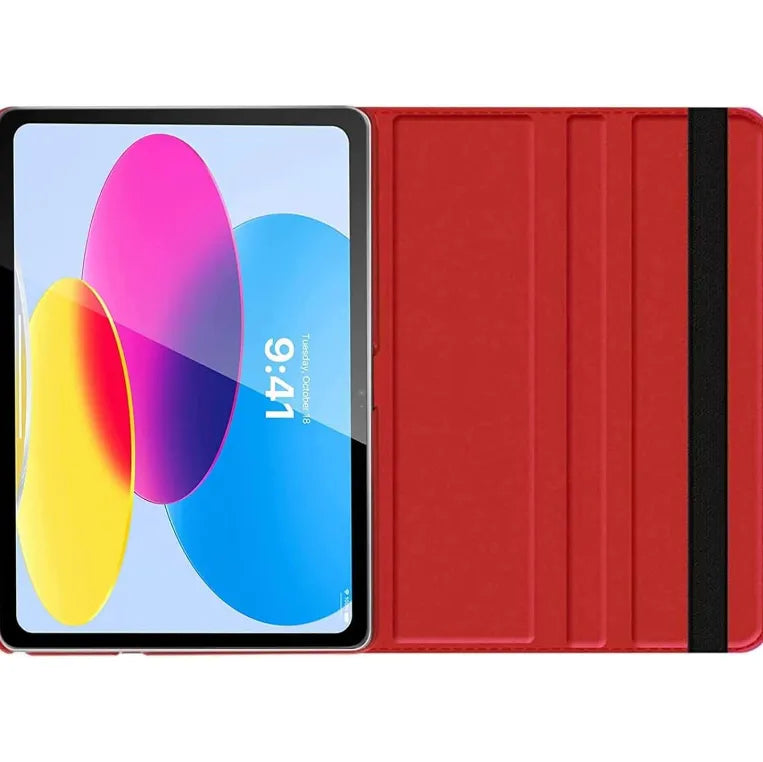 For Apple iPad 10th Gen (10.9) 2022 360 Degree Rotating Stand Wallet Case Red