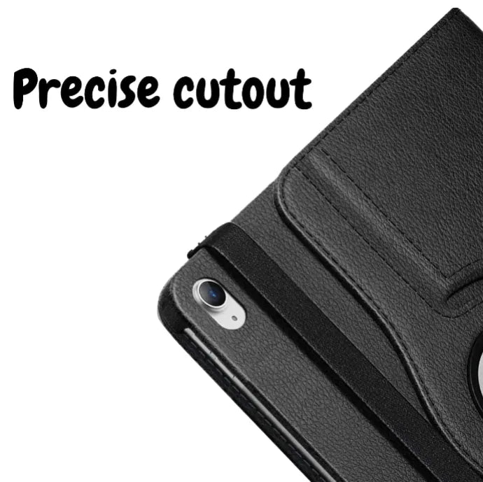 For Apple iPad 2025 11th Gen 360 Degree Rotating Stand Wallet Case Black