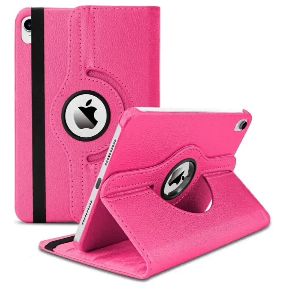 For Apple iPad 2025 11th Gen 360 Degree Rotating Stand Wallet Case Rose