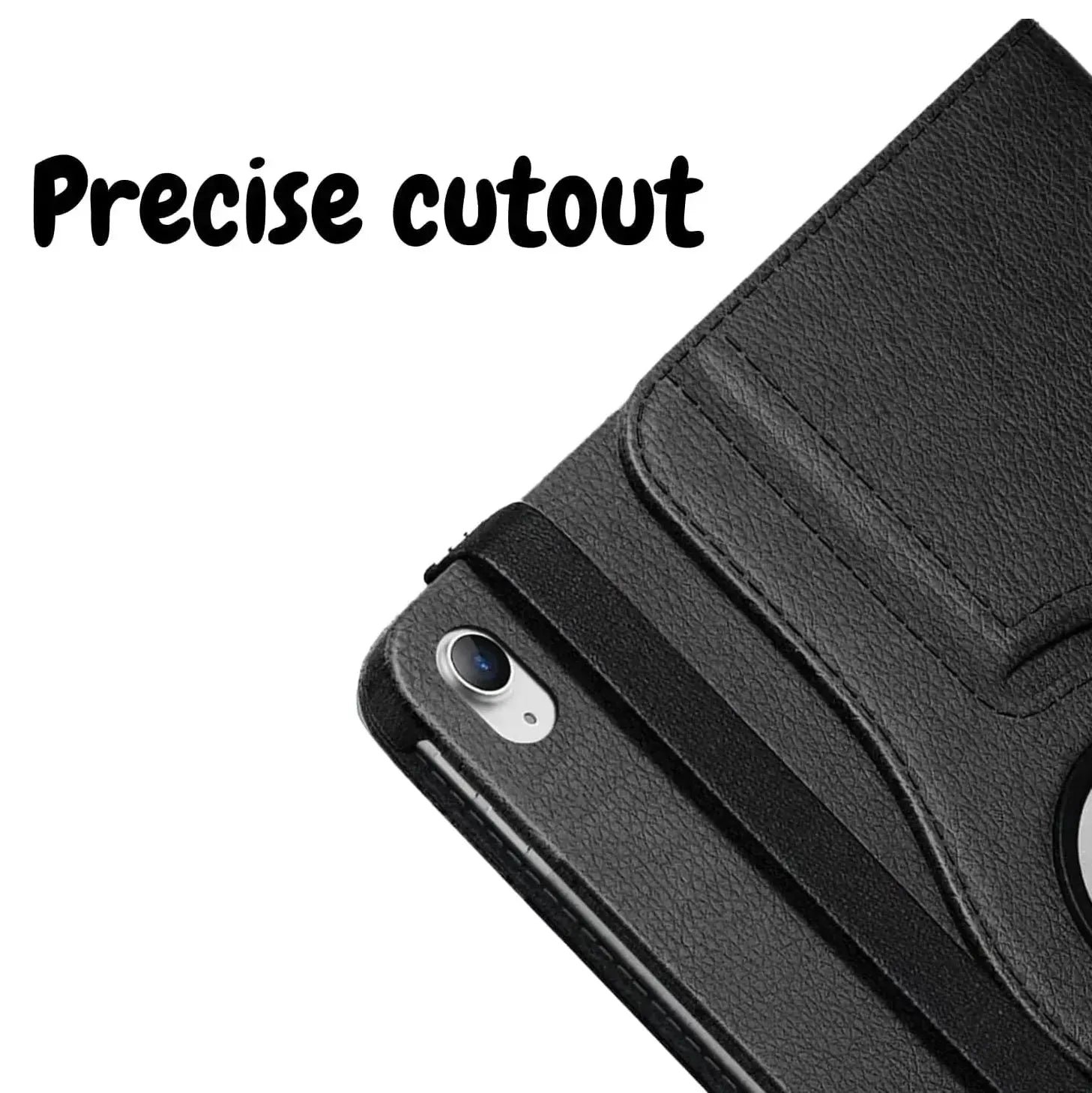 For Apple iPad 2025 11th Gen Tablet Case 360 Rotating PU Leather Cover - Black
