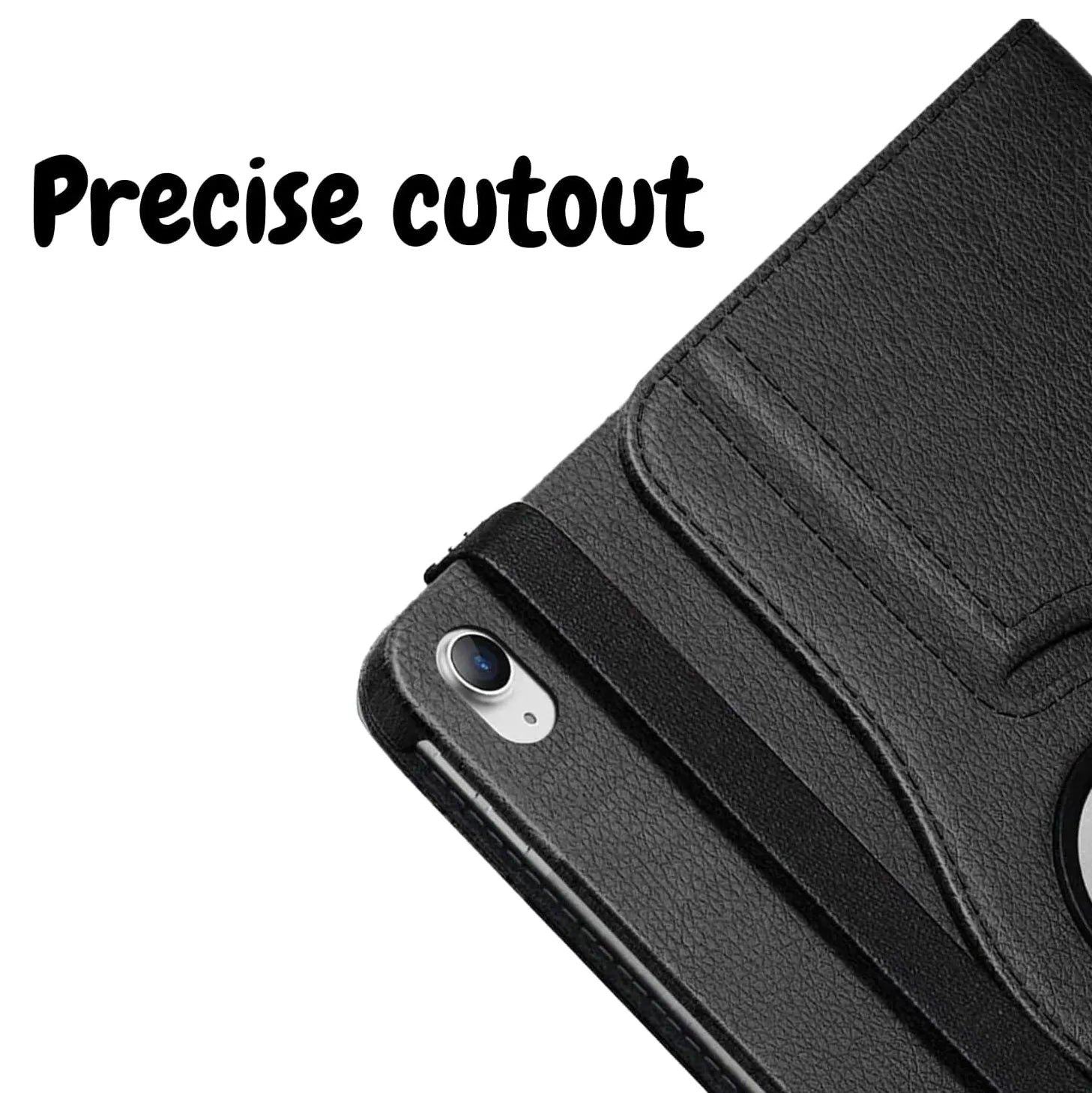 For Apple iPad 2025 11th Gen Tablet Case 360 Rotating PU Leather Cover - Black