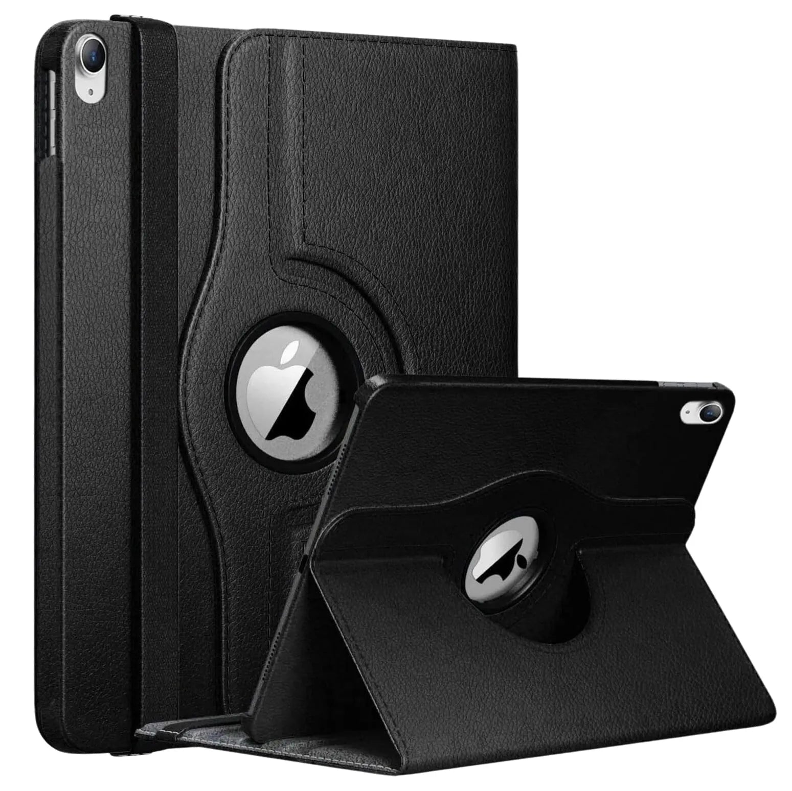 For Apple iPad 2025 11th Gen Tablet Case 360 Rotating PU Leather Cover - Black