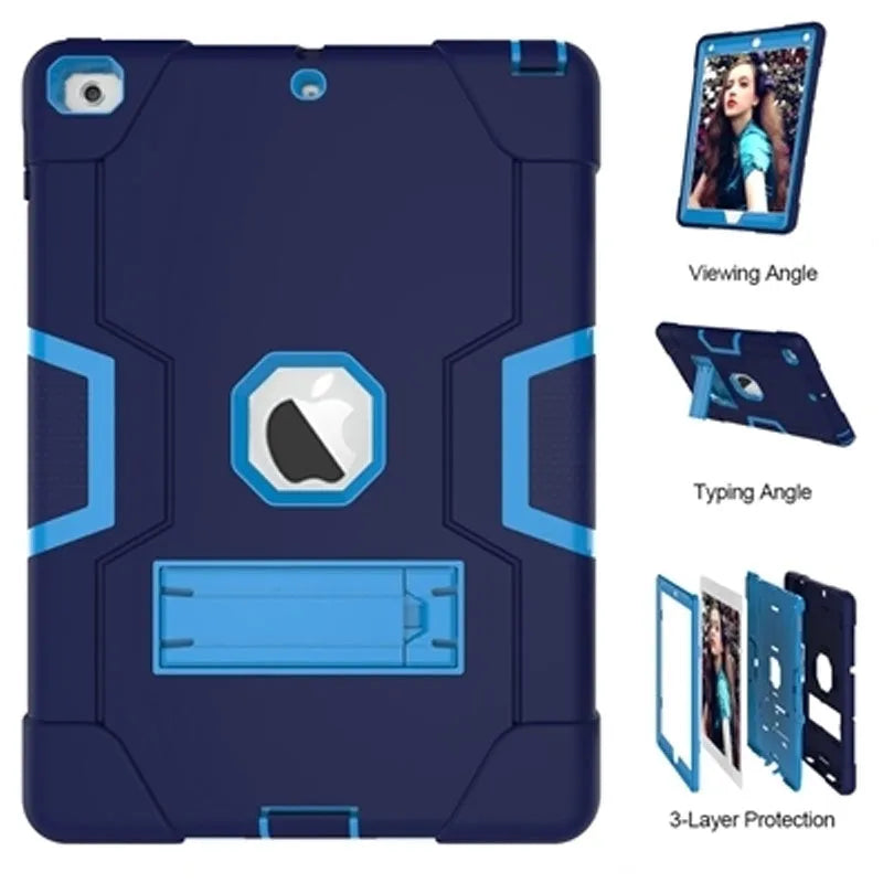 For Apple iPad Air 4 10.9" 2020 / 22 / Pro 11" 2021 Hard Case Survivor with Stand Blue