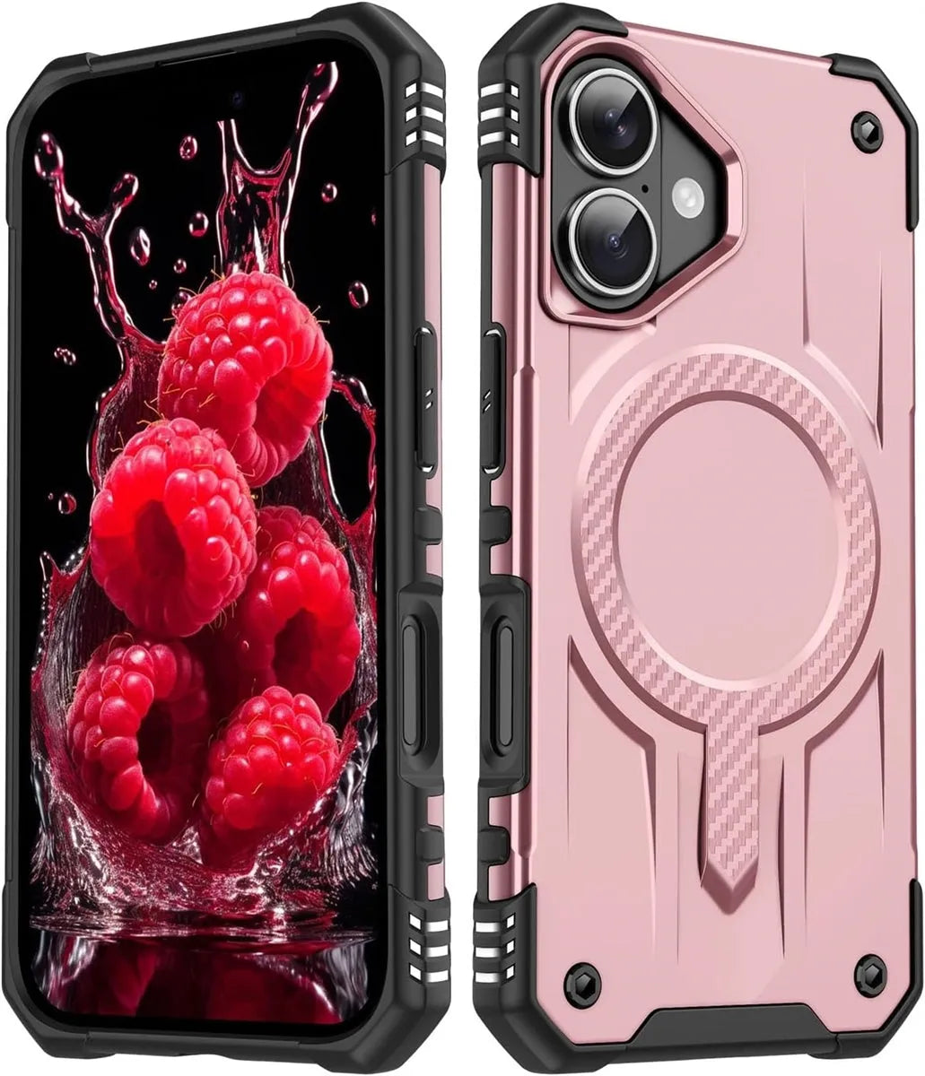 For Apple iPhone 11 Magnetic Armour Rotating Stand Case Pink