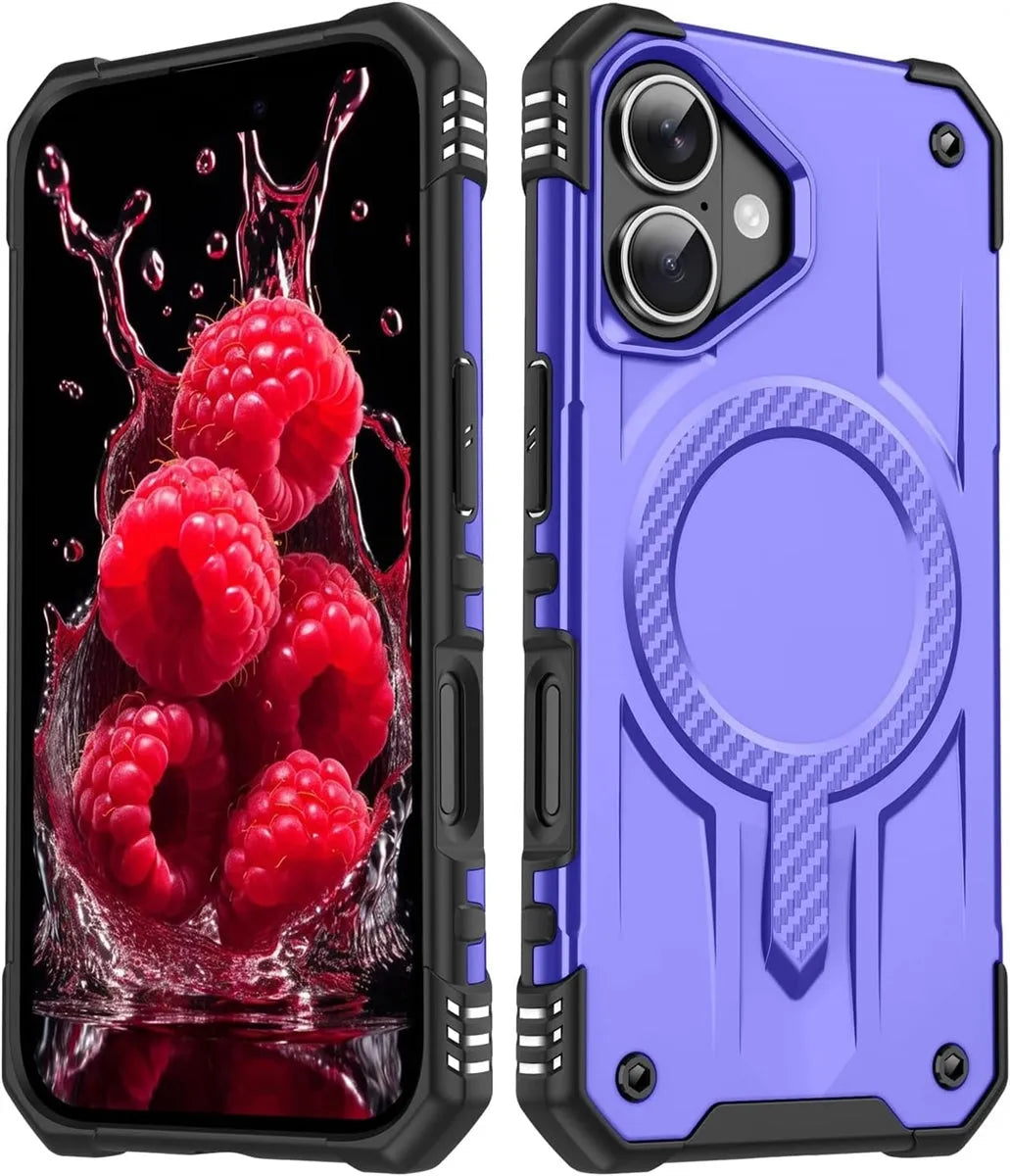 For Apple iPhone 11 Magnetic Armour Rotating Stand Case Purple