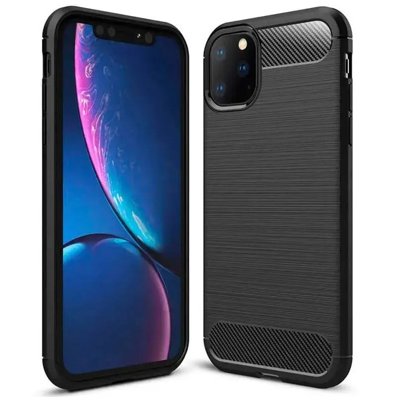 For Apple iPhone 11 Pro Carbon Fibre Design Case TPU Cover - Black