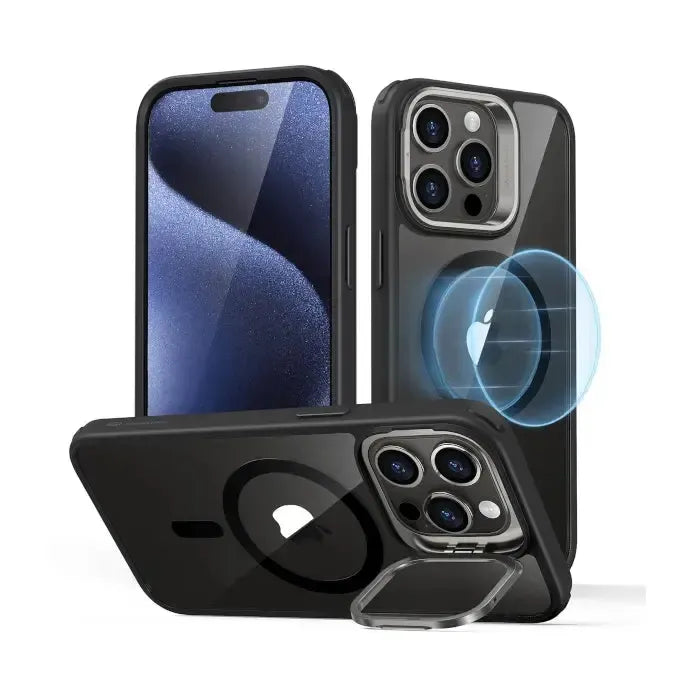 For Apple iPhone 11 Pro Max Skin-Feel Camera Lens Holder Magsafe Case Black