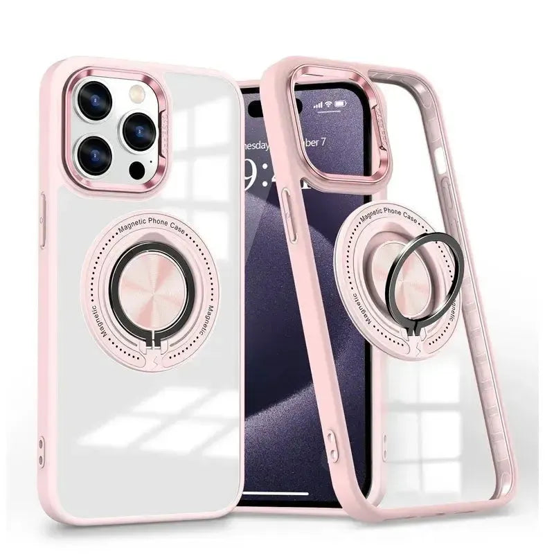 For Apple iPhone 12 / 12 Pro Magsafe Invisible Ring Case Pink
