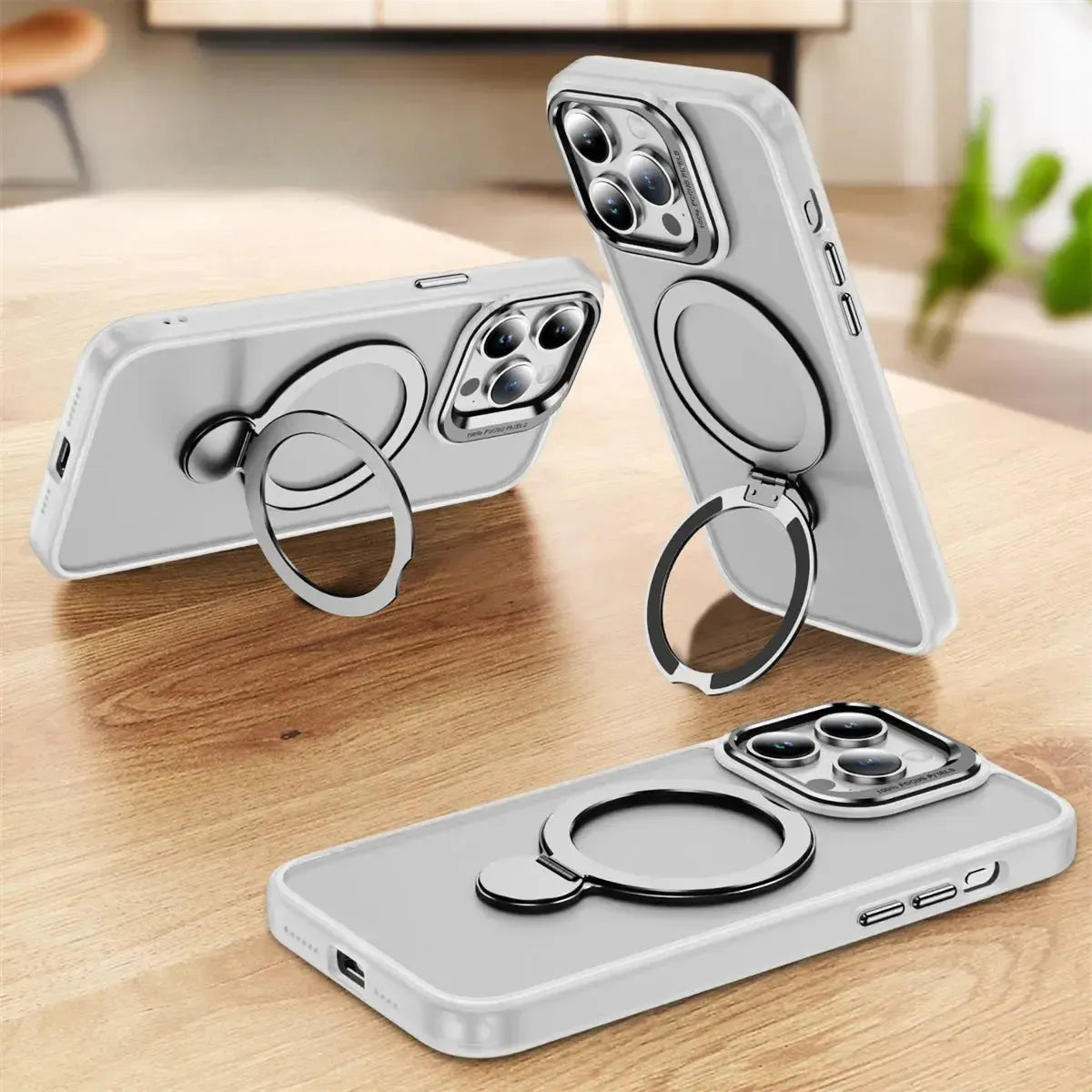 For Apple iPhone 16 Pro Udbasto Series Magsafe Ring Case Clear