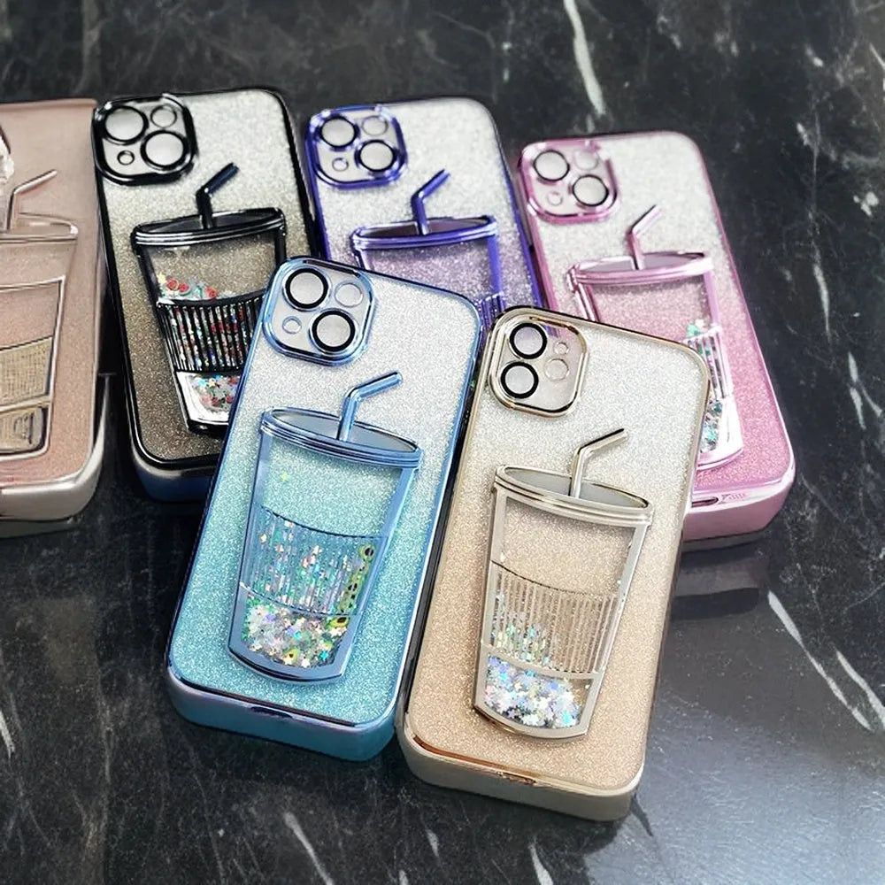 For Apple iPhone 12 Pro Max Coffie Drift-Star Sparkling Case Pink