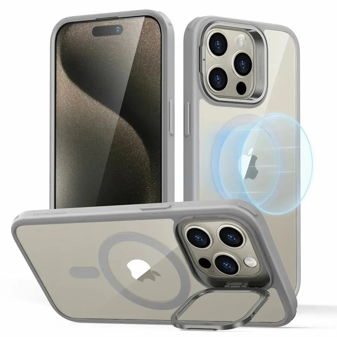 For Apple iPhone 12 Pro Max Skin-Feel Camera Lens Holder Magsafe Case Transparent