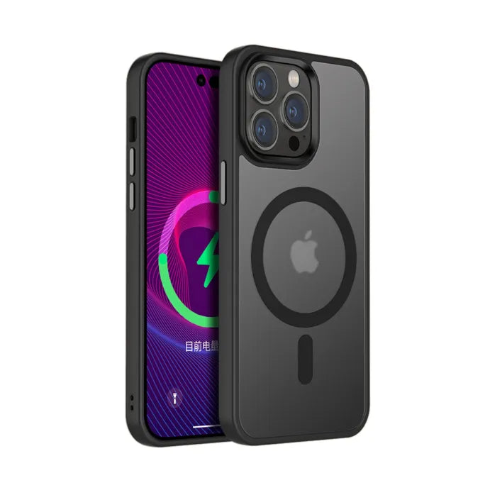 For Apple iPhone 12 Pro Max Skin-Feel Magnetic Magsafe Case Black