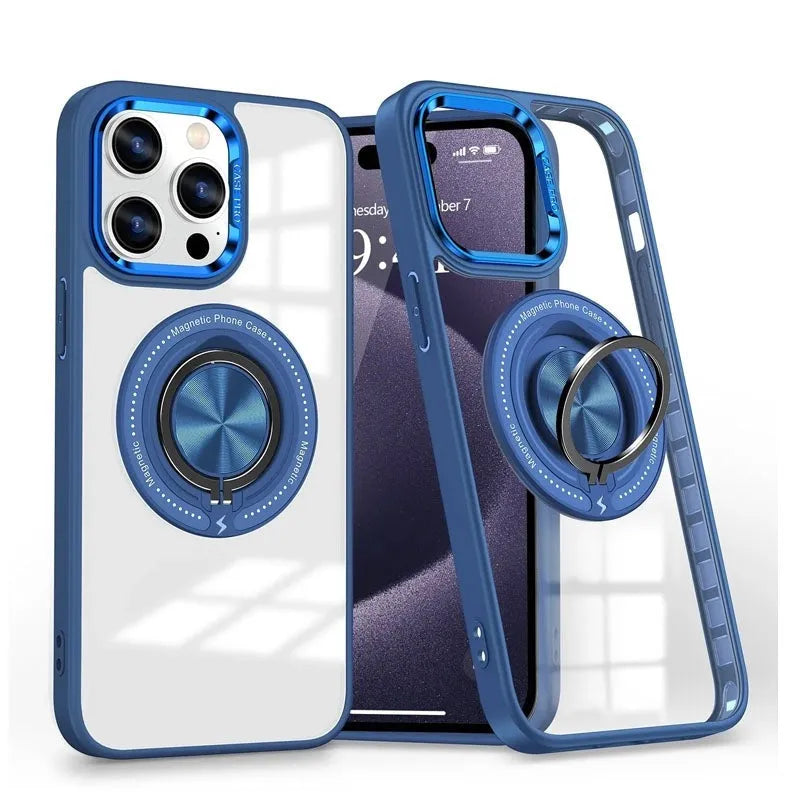 For Apple iPhone 13 / 14 Magsafe Invisible Ring Case Blue