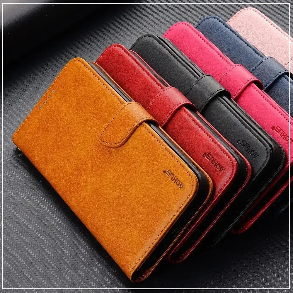 For Apple iPhone 13 (6.1") Premium Aokus Wallet Case Kakhi