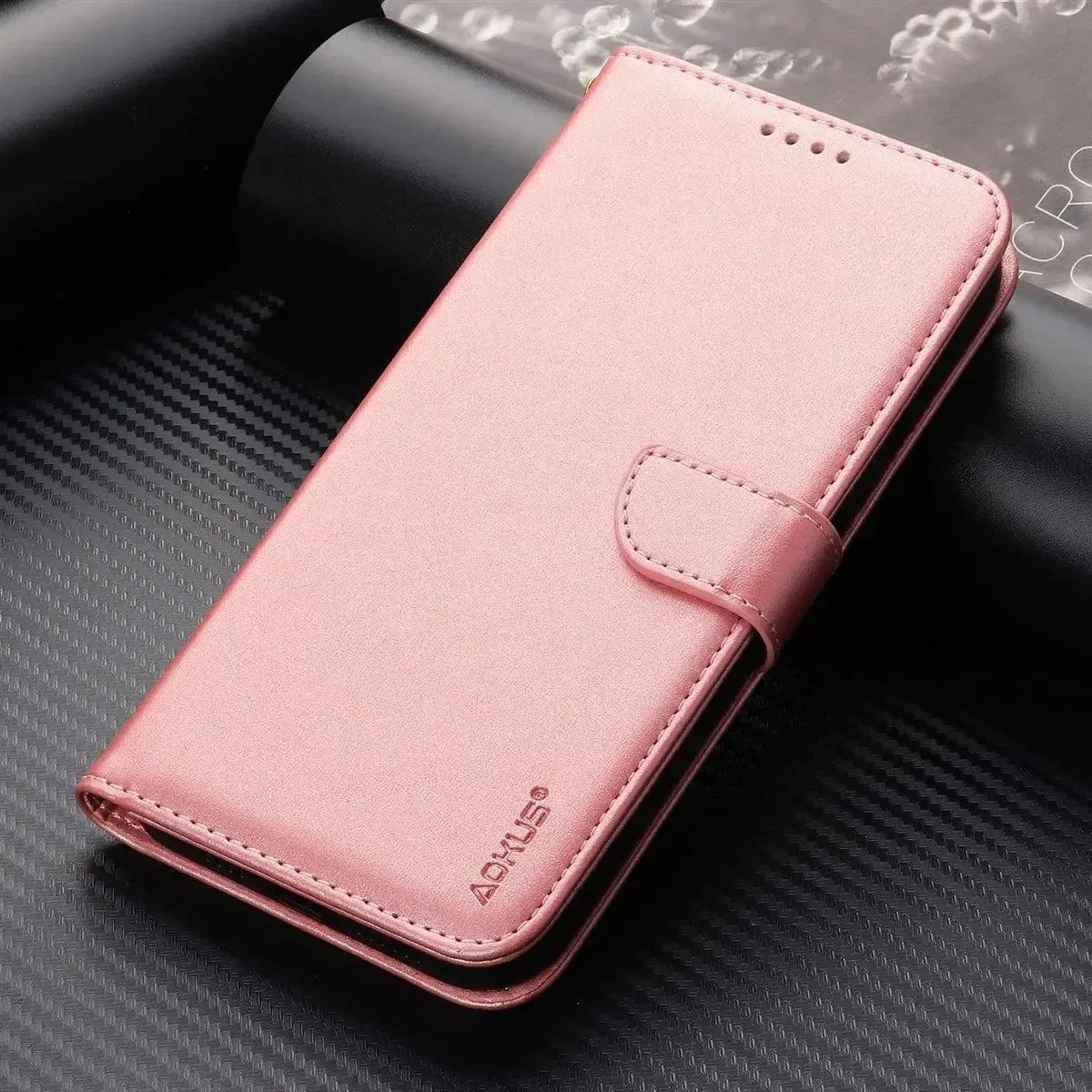 For Apple iPhone 13 Pro (6.1") Premium Aokus Wallet Case Pink