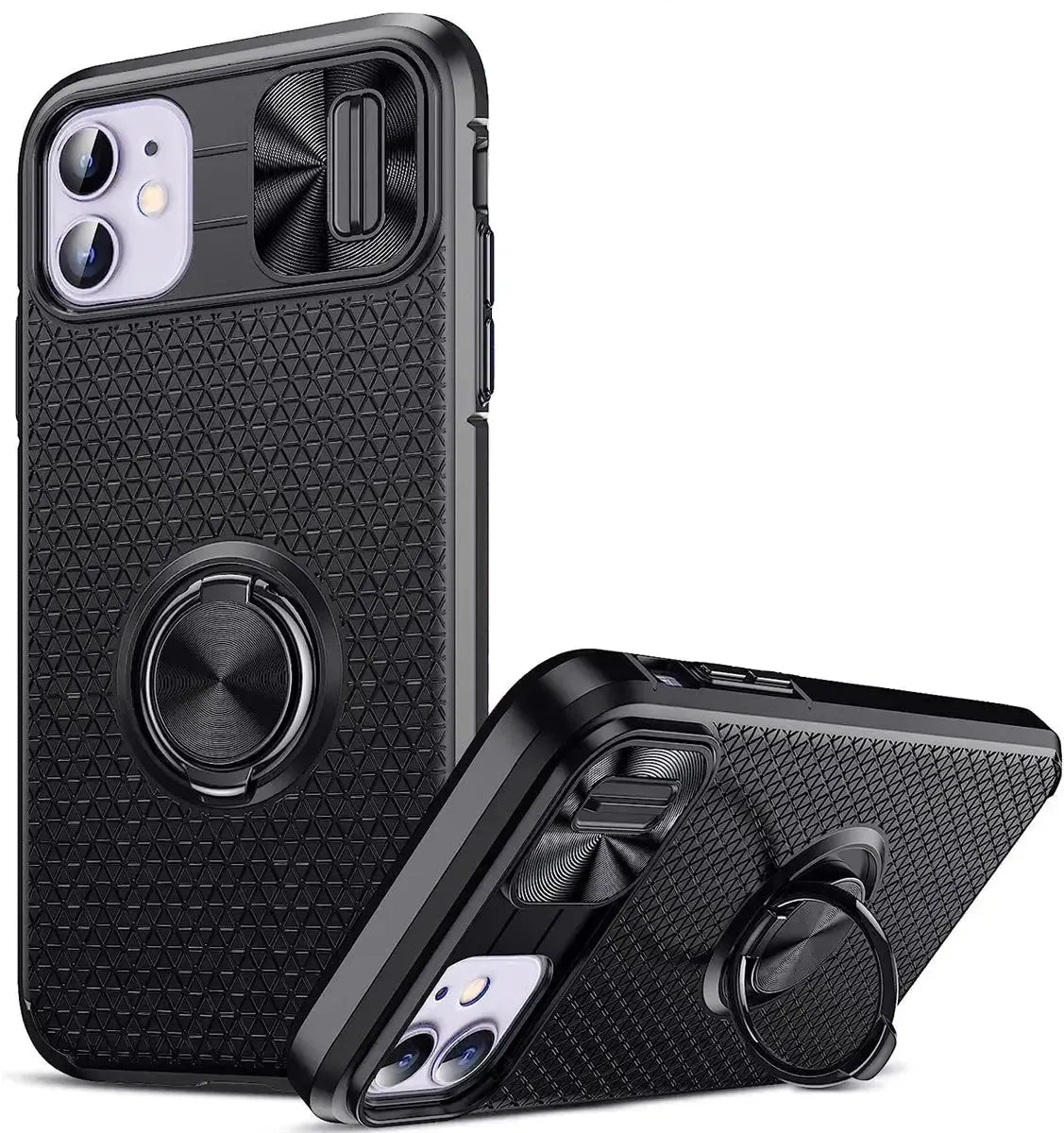 For Apple iPhone 14 Plus Autofocus Slide Camera Cover Ring Case Black