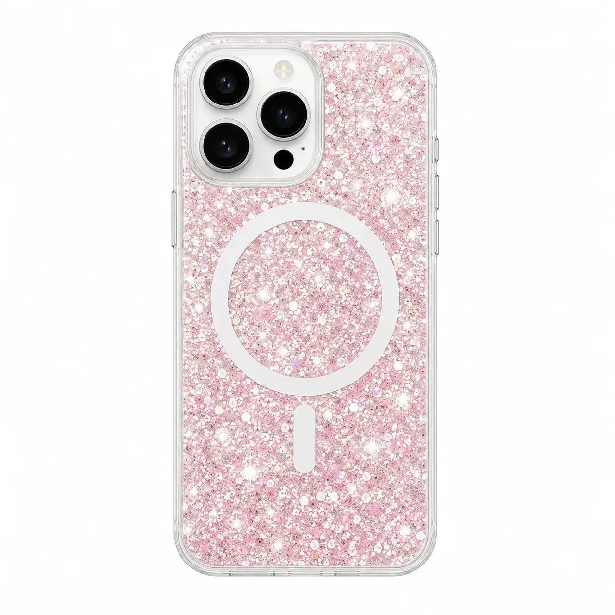 For Apple iPhone 15 Pro Axis Magsafe Glitter Case Pink