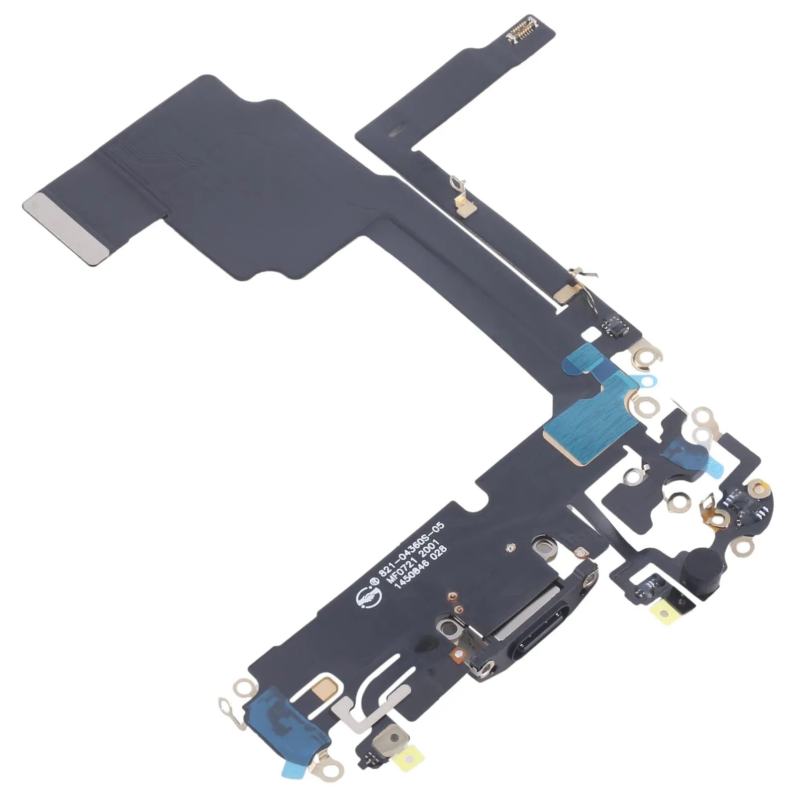 For Apple iPhone 15 Pro Charging Port Flex Cable Replacement - Black