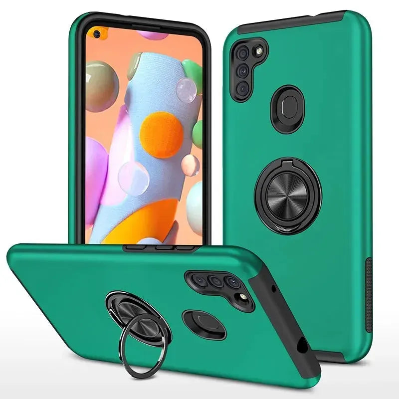 For Apple iPhone 15 Pro Max Dual Layer Invisible Ring Case Green