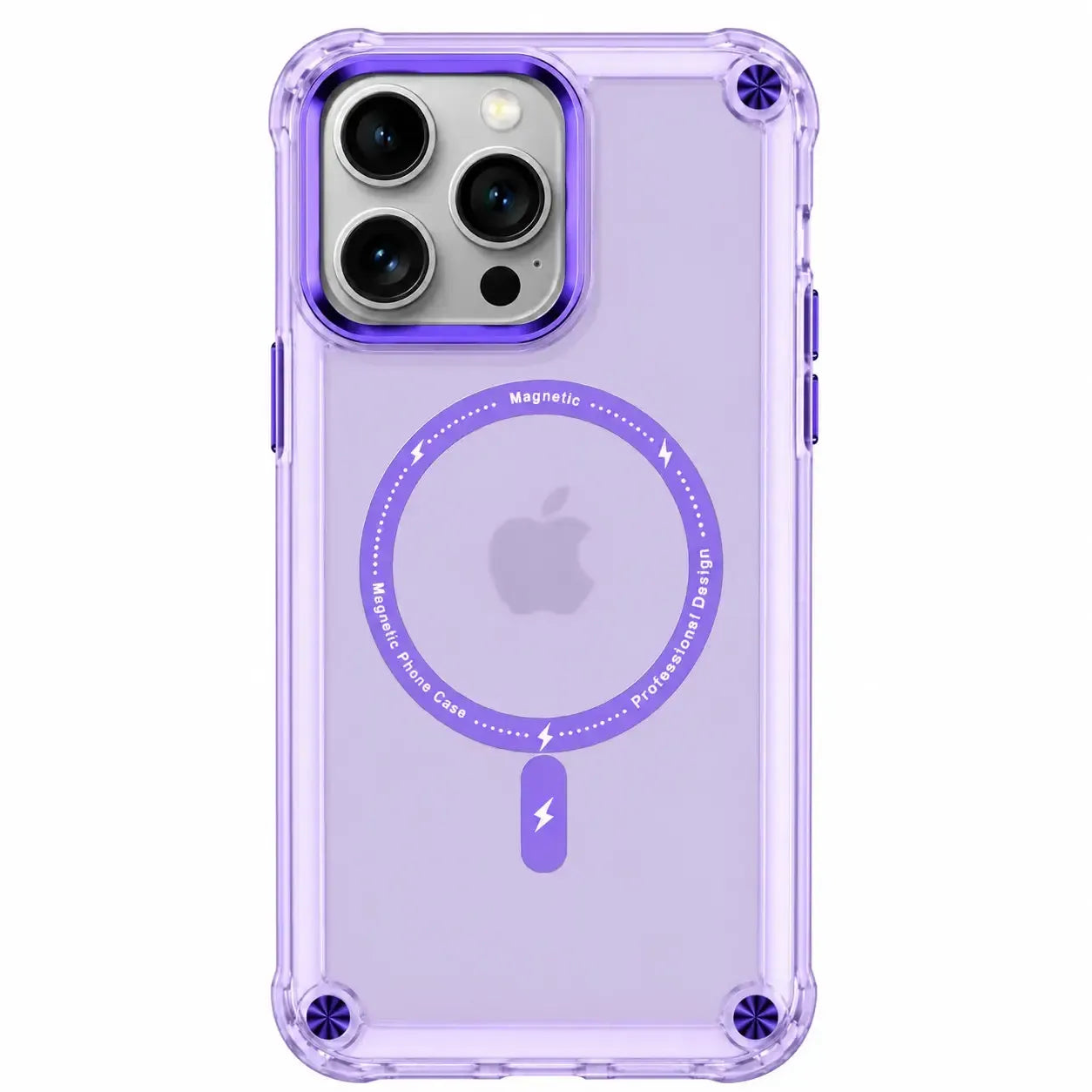 For Apple iPhone 15 Pro Max Shockproof Bumber Magsafe Case Purple