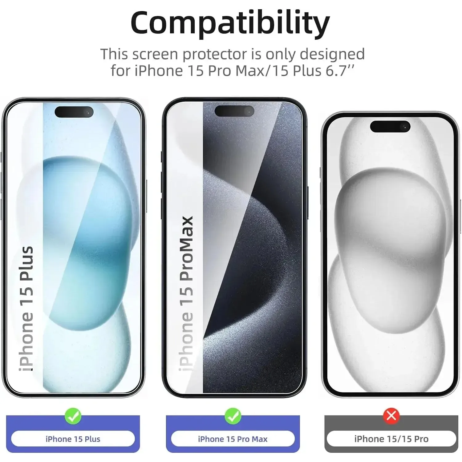 For Apple iPhone 15 Pro Max Tempered Glass / Screen Protector