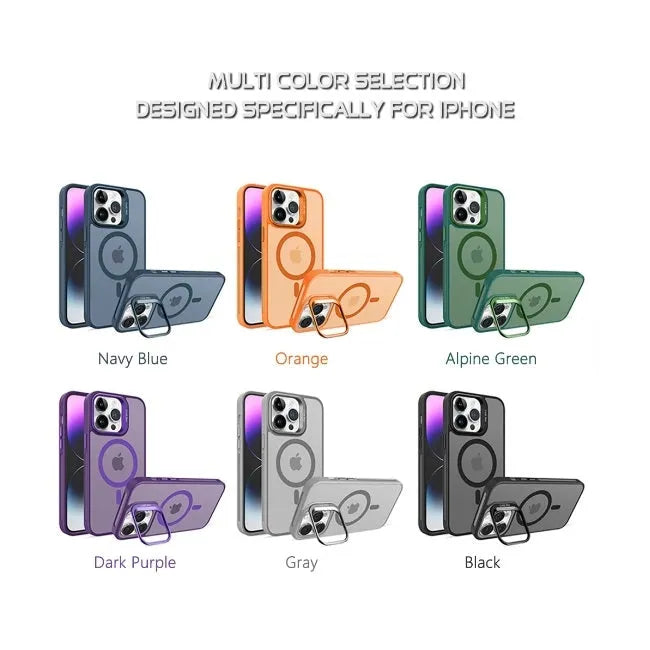 For Apple iPhone 15 Skin-Feel Camera Lens Holder Magsafe Case Transparent