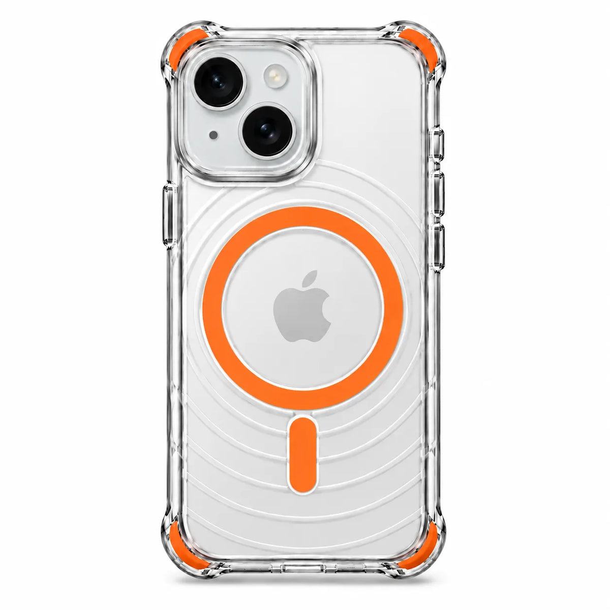 For Apple iPhone 15 Wave Series Clear Magsafe Orange