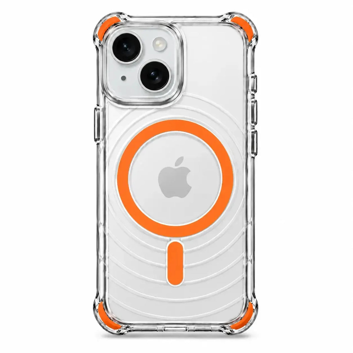 For Apple iPhone 15 Wave Series Clear Magsafe Orange