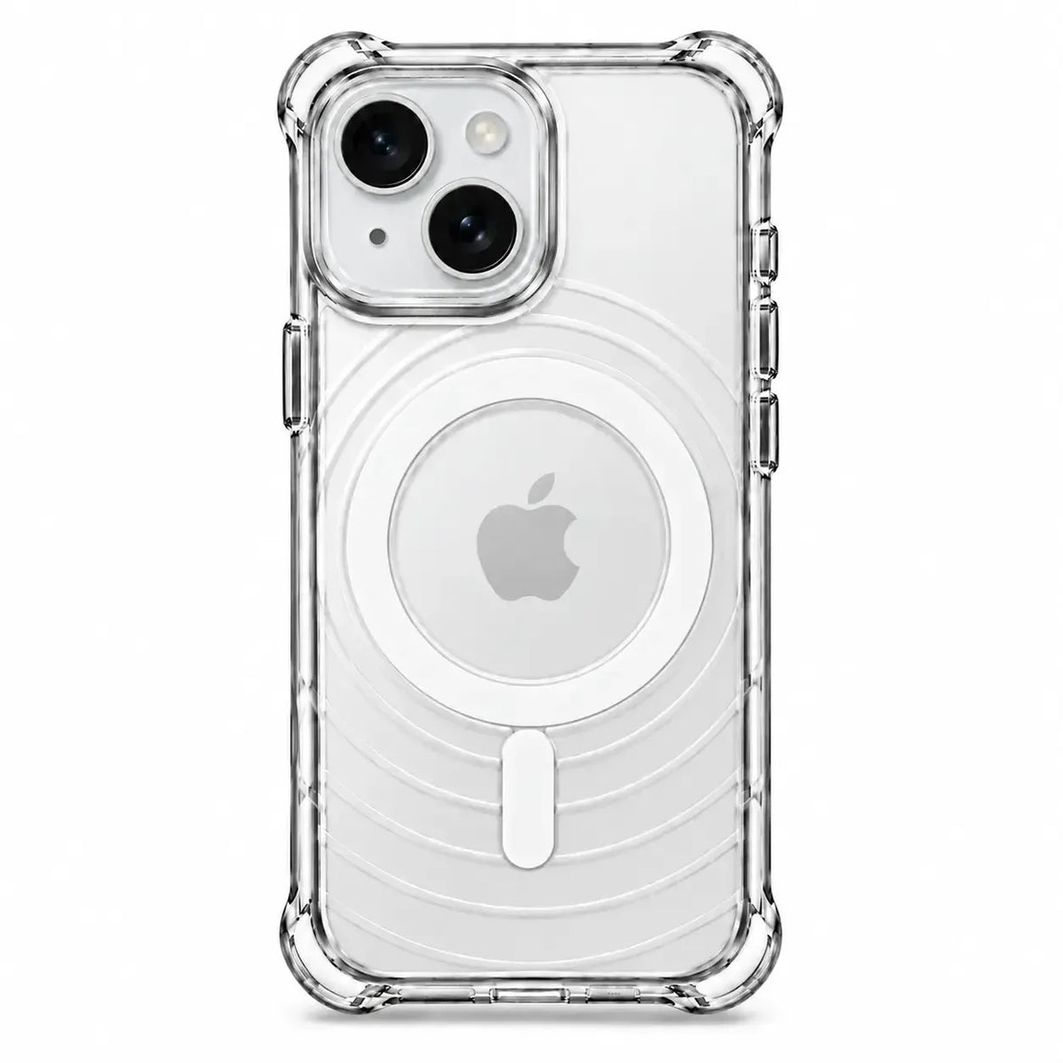 For Apple iPhone 15 Wave Series Clear Magsafe White