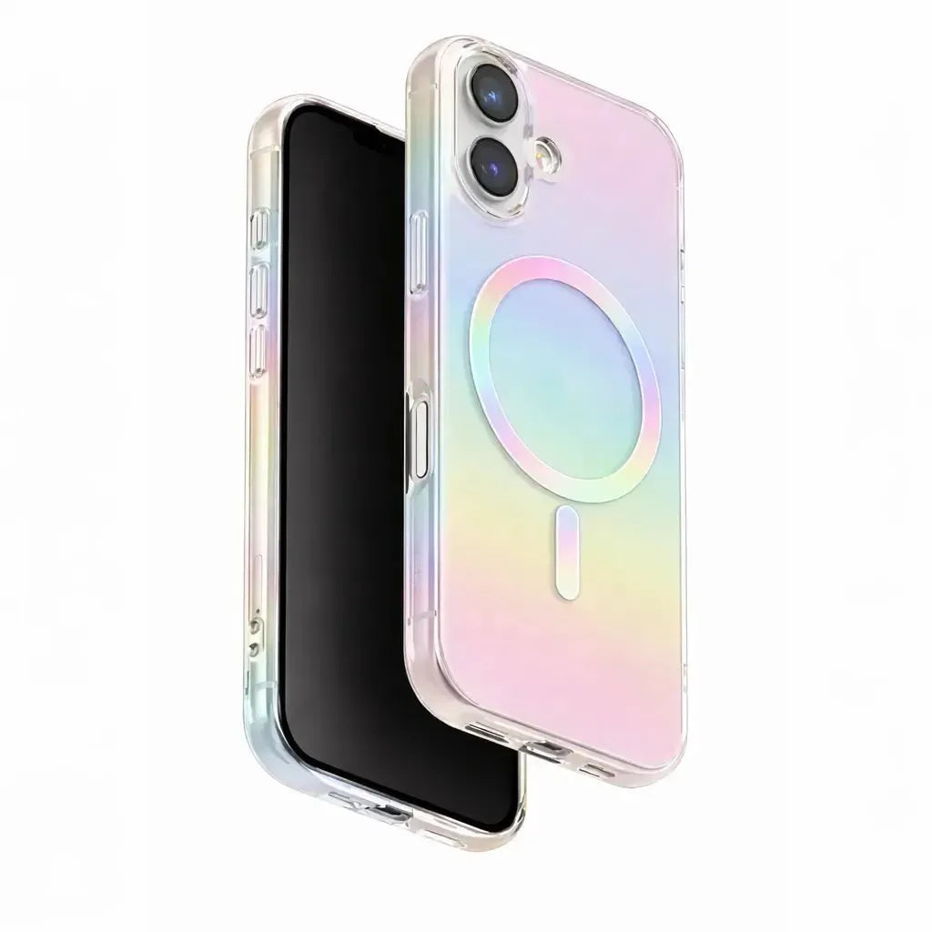 For Apple iPhone 16 Dual Shade Magsafe Magnetic Hard Case Rainbow