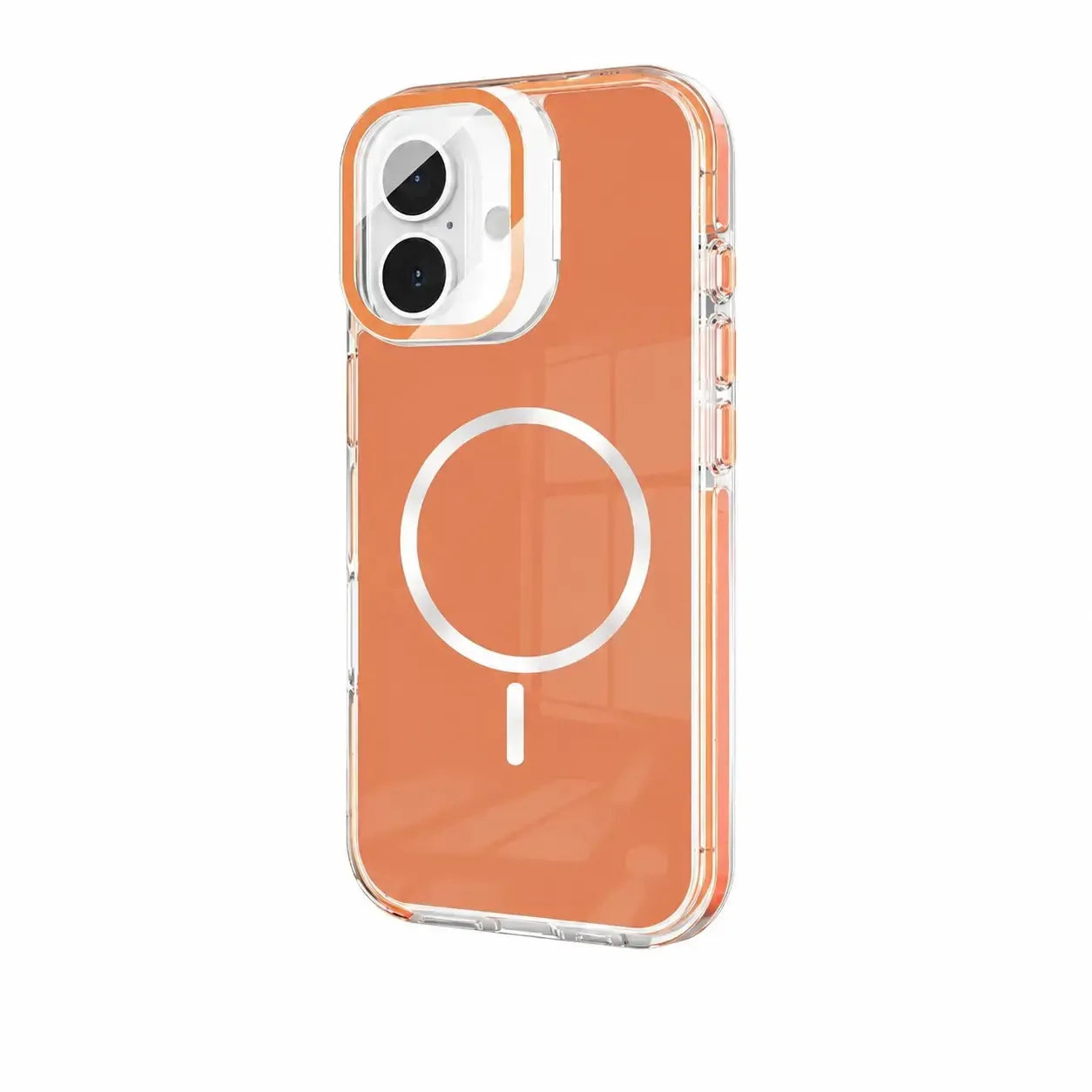 For Apple iPhone 16 Macaron Magsafe Case With Camera Stand Orange