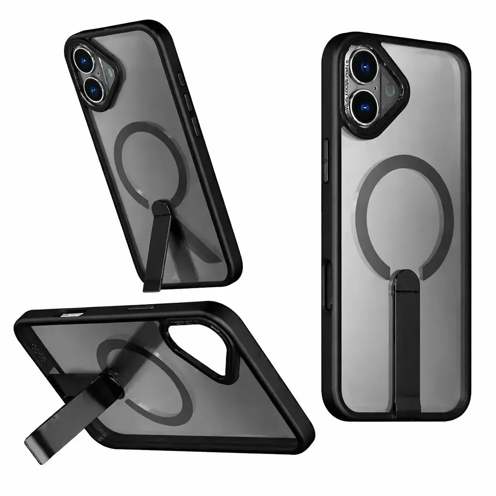 For Apple iPhone 16 Plus Premium N52 Magsafe Magnetic Case With Stand Black