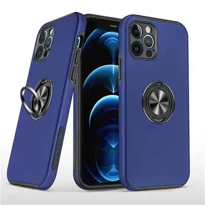 For Apple iPhone 16 Pro Max Dual Layer Invisible Ring Case Blue