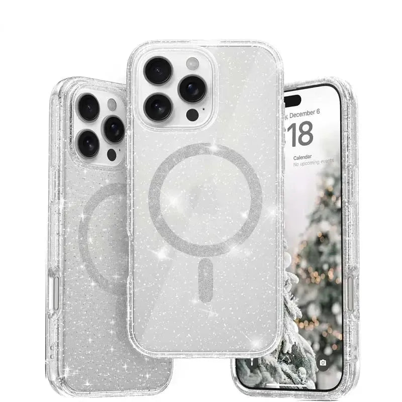 For Apple iPhone 16 Pro Max Magsafe Terminator Axis Case Glitter Clear