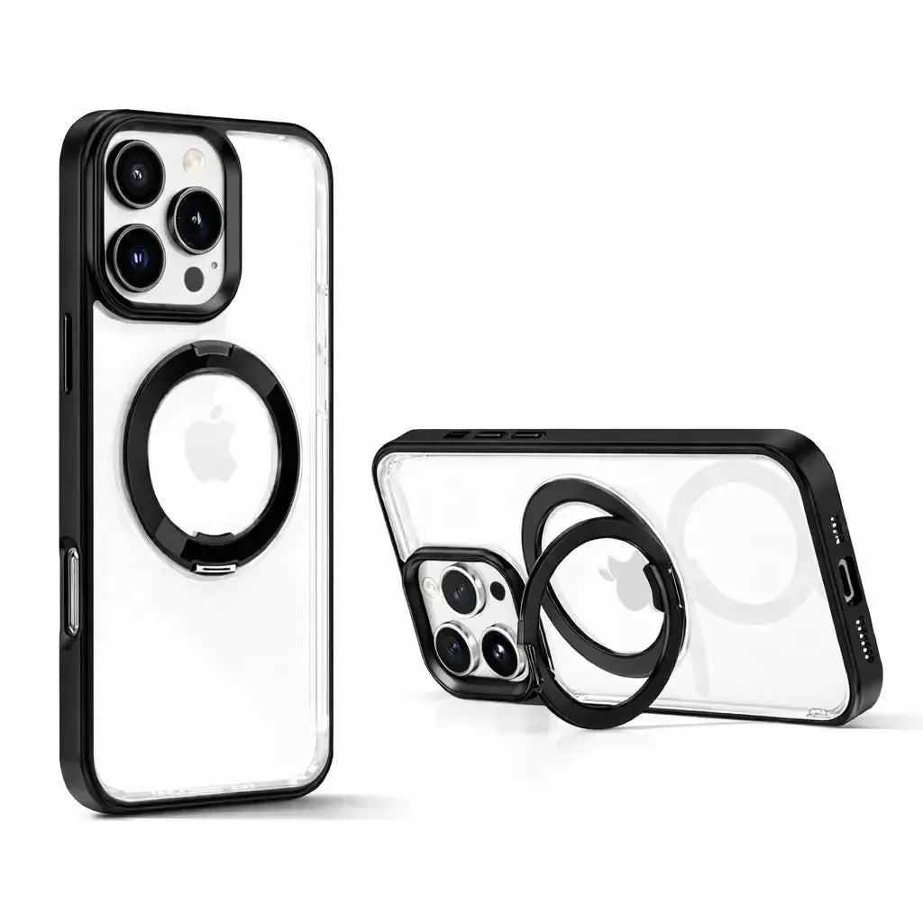 For Apple iPhone 16 Pro Max iShield Magsafe Rotating Stand Case Black