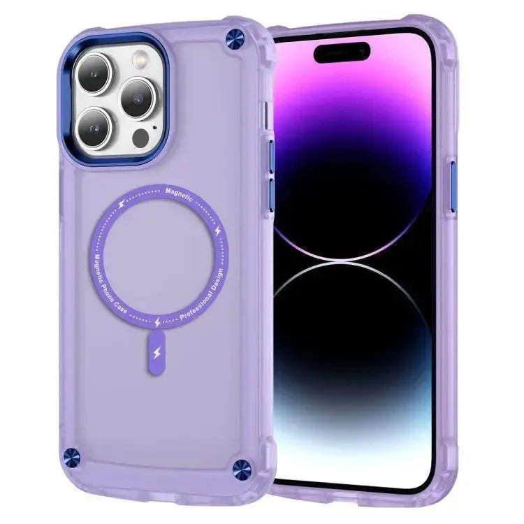 For Apple iPhone 16 Pro Shockproof Bumber Magsafe Case Purple