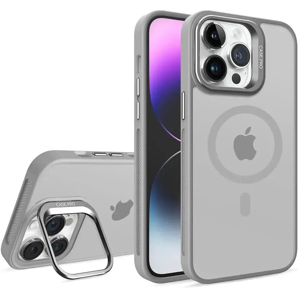 For Apple iPhone 16 Pro Skin-Feel (Camera Holder) Magsafe Case White