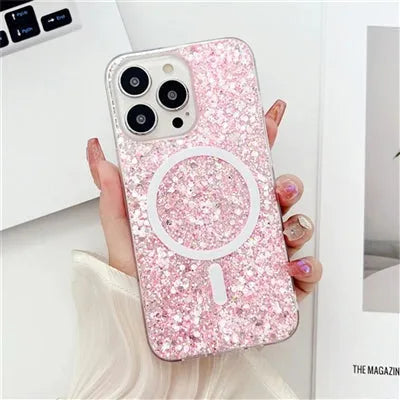 For Apple iPhone 16 Pro Symmetry Magsafe Glitter Case Pink