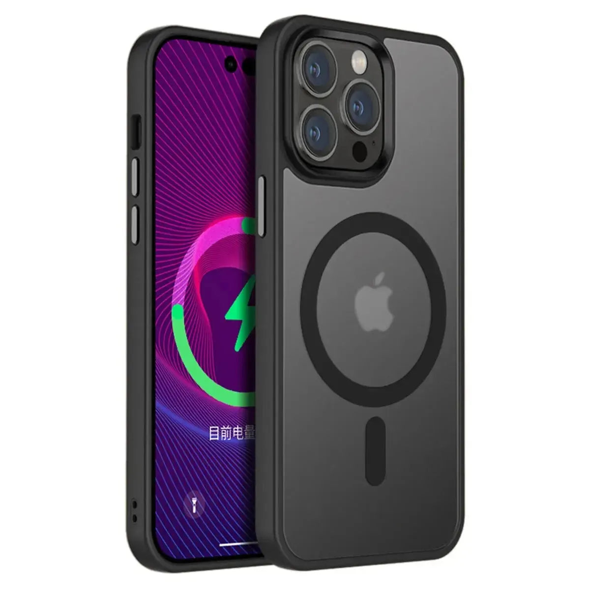 For Apple iPhone 16 Skin-Feel Magnetic Magsafe Case Black