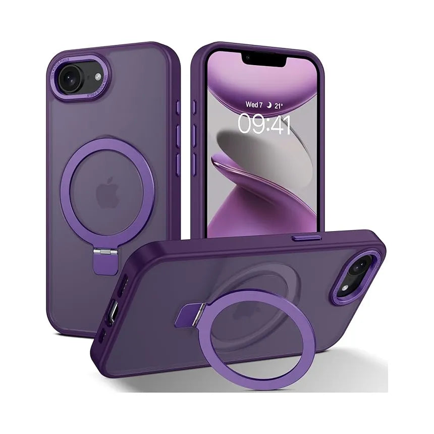 For Apple iPhone 16E Udbasto Series Magsafe Ring Case Purple