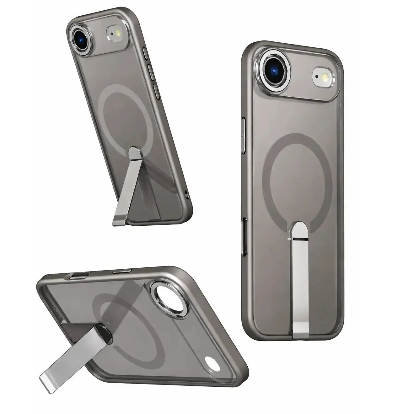 For Apple iPhone 17 Air Premium N52 Magsafe Magnetic Case With Stand Grey