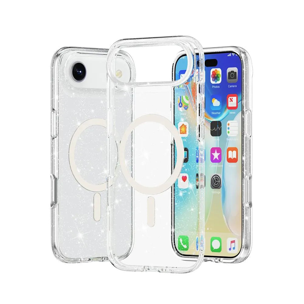 For Apple iPhone 17 Air Terminator Magsafe Symmetry Design Case Glitter Clear