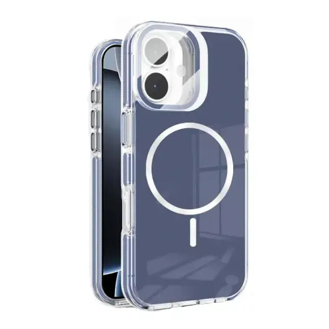 For Apple iPhone 17 Macaron Magsafe Case With Camera Stand Blue