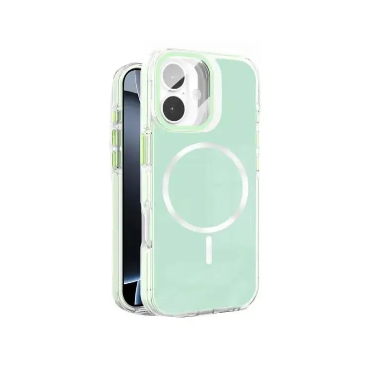 For Apple iPhone 17 Macaron Magsafe Case With Camera Stand Green