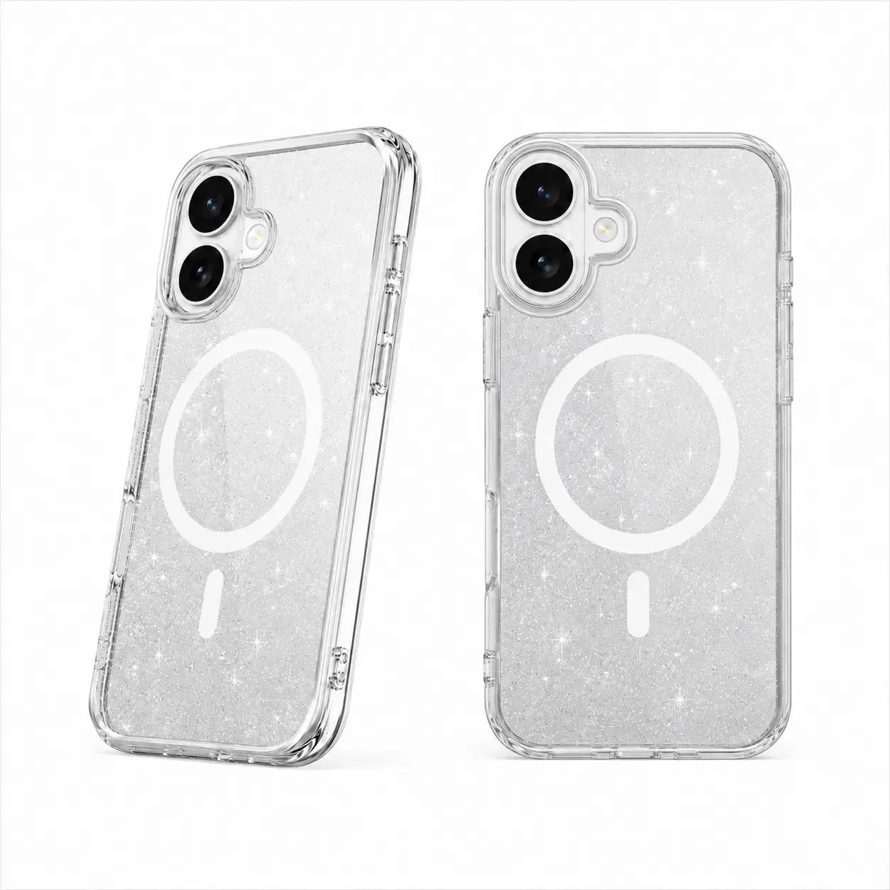 For Apple iPhone 17 Magsafe Magnetic Crystal Glitter Clear Case Transparent White
