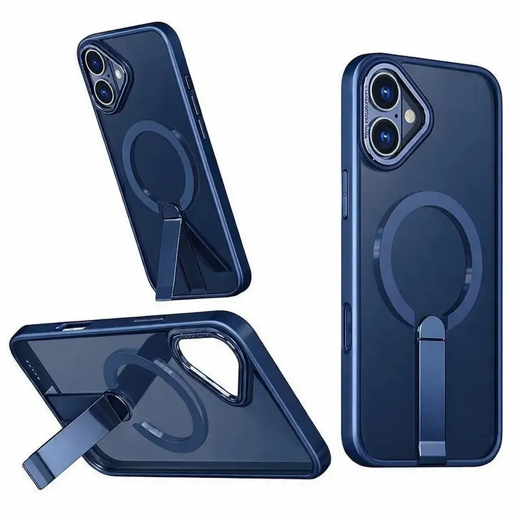 For Apple iPhone 17 Premium N52 Magsafe Magnetic Case With Stand Blue