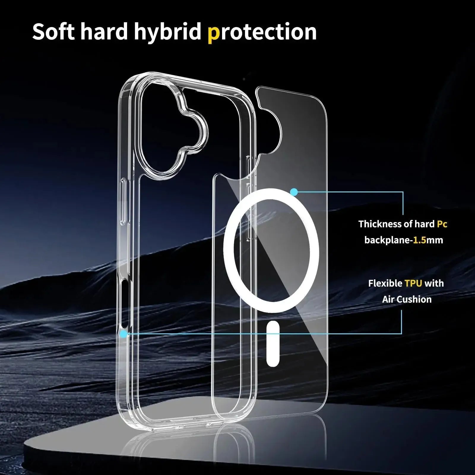 For Apple iPhone 17 Terminator Magsafe Symmetry Design Case Transparent