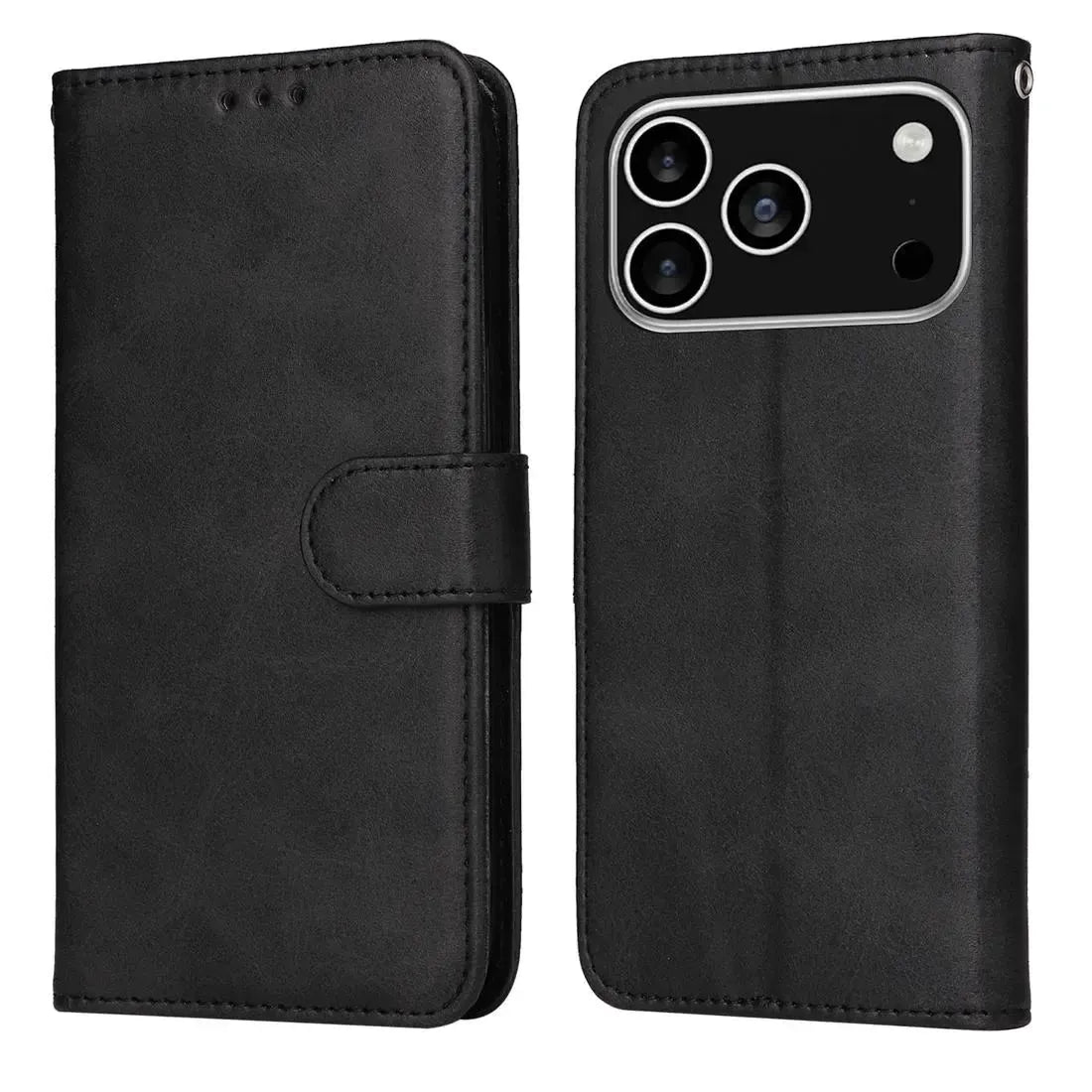 For Apple iPhone 18 Pro Premium Wallet Case Black