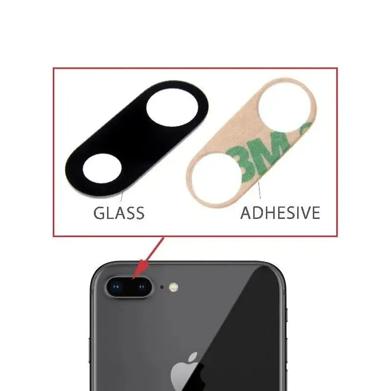 For Apple iPhone 7 Plus / 8 Plus Rear Back Camera Lens Glass & Adhesive